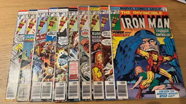 Marvel Iron Man Job Lot #90 to 99 Key Issues Guardsman 1976-77