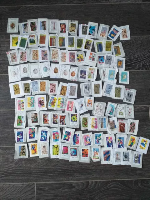 lot de 100 timbres français oblitérés adhésifs récents différents