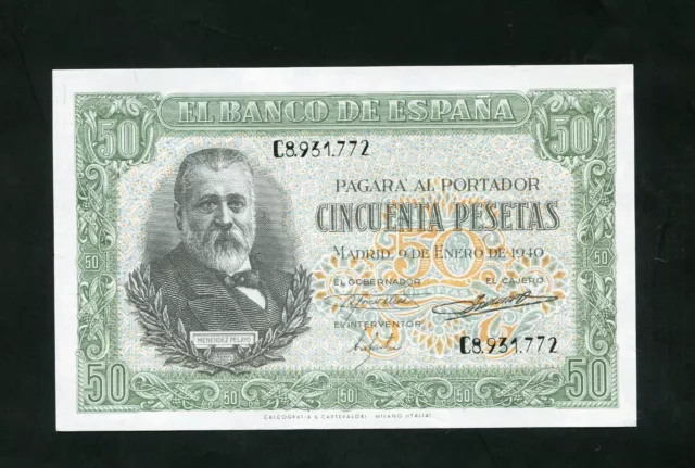 tu_bazar  BILLETE 50 PESETAS 1940 SC SIN CIRCULAR