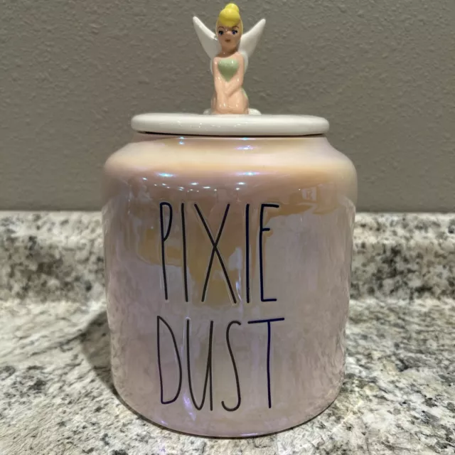 Rae Dunn Disney Tinker Bell Canister "Pixie Dust” Cookie Jar Pink Iridescent NEW