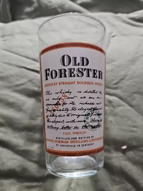 Old Forester Kentucky Straight Bourbon Whiskey Glass Not  Quite A Pint...