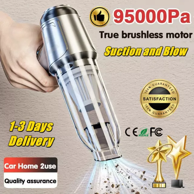 Powerful Car Vacuum Cleaner Wet/Dry Cordless Strong Suction Handheld Cleaning UK