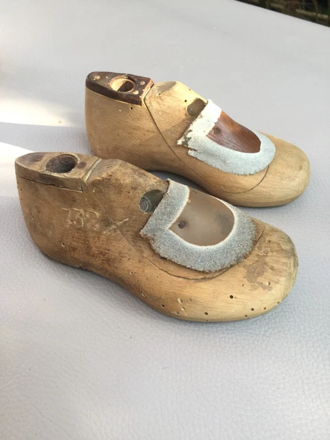 Rares Embauchoirs Bois Enfant Forme Chaussures Outil Cordonnier Pointure 19