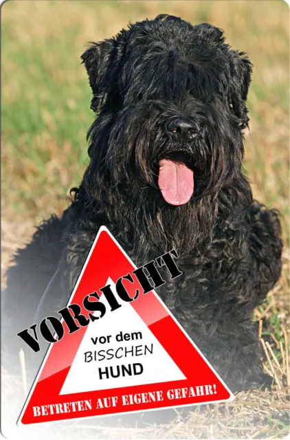 Schwarzer RUSSISCHER Terrier - A4 Alu Warnschild Hundeschild SCHILD - SRT 05 T3