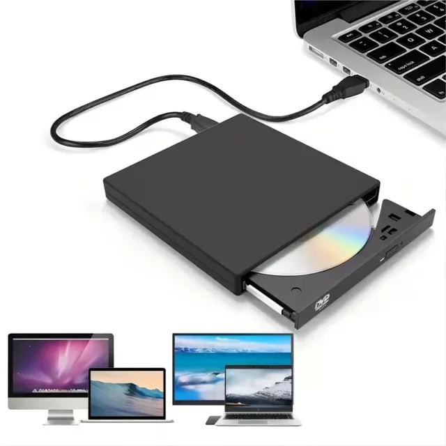 External CD DVD Drive, USB 2.0 Slim Protable External CD-RW Drive DVD-RW Burner