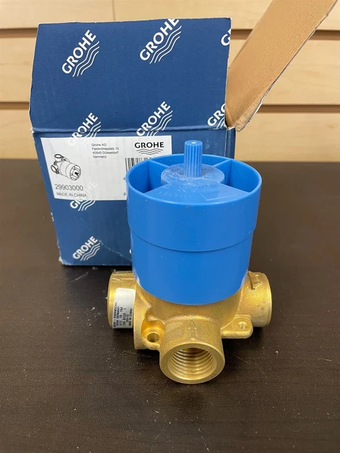 Grohe 29903000 Concetto 3-Way Diverter Rough-In Valve - Brass, 1/2" NPT, For Bath/Shower