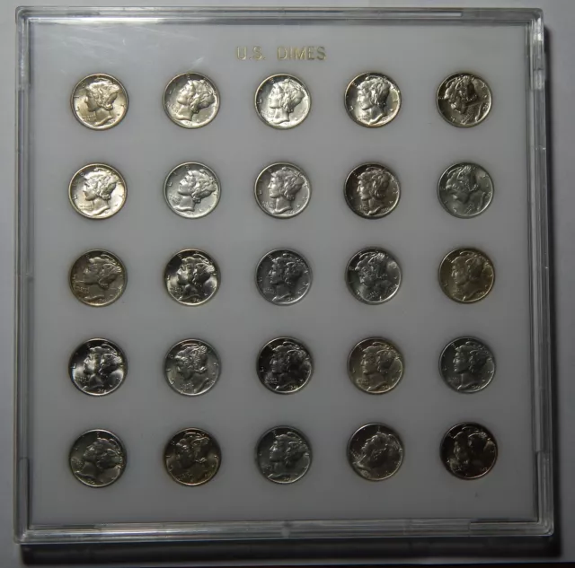 1939-1945 Mercury Silver Dime Short Set - High Grade Conditions WG 33