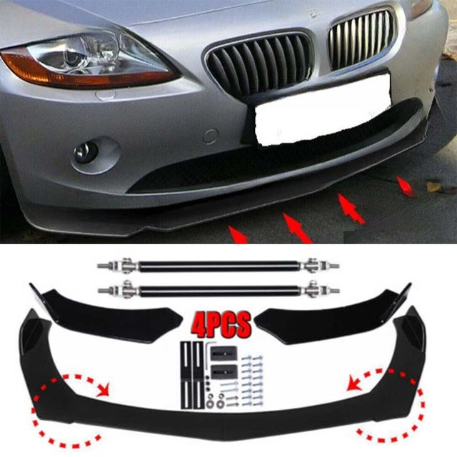 Fit E85 Z4 2002-2009 Front Bumper Lip Splitter Chin Spoiler Boby Kit + Strut Rod