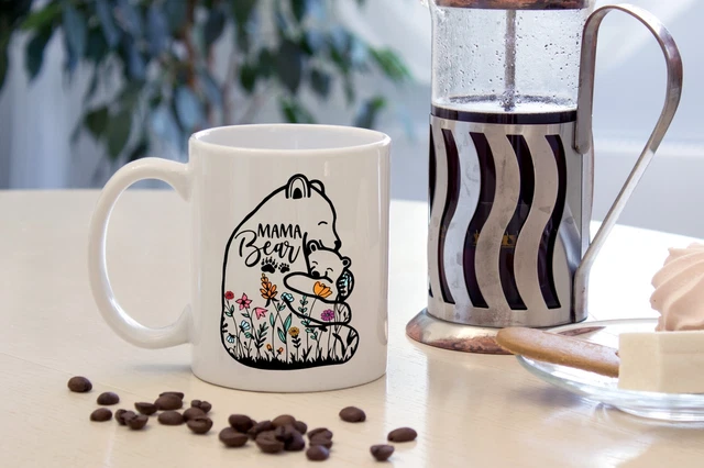 Mamá Oso Día de la Madre A la Mejor Mamá del Mundo Amor Mamá Adorable Café Blanco M