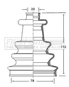 Cv Joint Boot Kit Bellow FCB2080 by First Line - Single