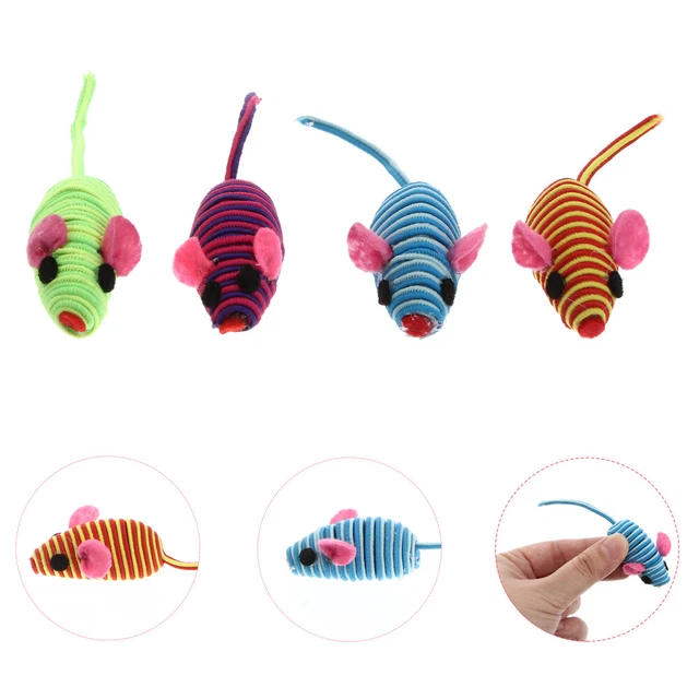12 Pcs Exercise Cat Toy Cat Mice Toys Indoor Cats Catnip Toy Rc Toy Double Line