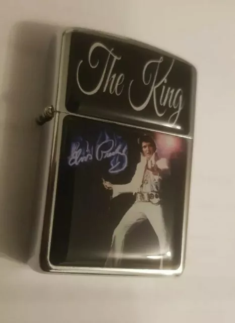 Rare Briquet à essence a l'effigie de Elvis Presley " The King " Edition limitée 3