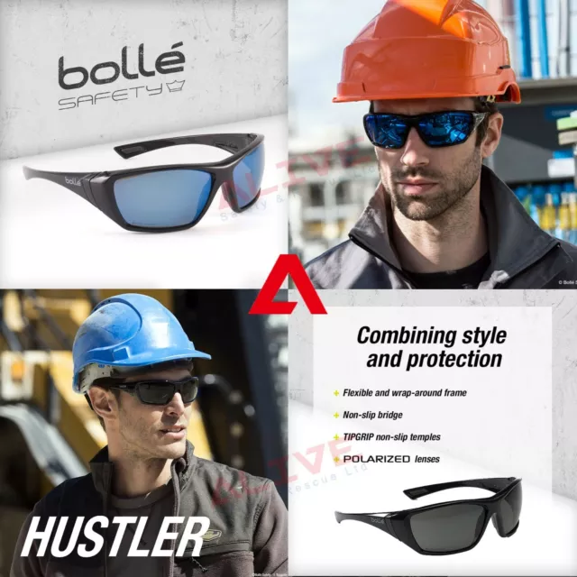 Bolle HUSTLER Safety Glasses Anti-scratch Anti-fog UV Protection Sporty Style