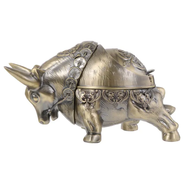 Posacenere lega di zinco uomo scultura di toro in ottone statua del toro