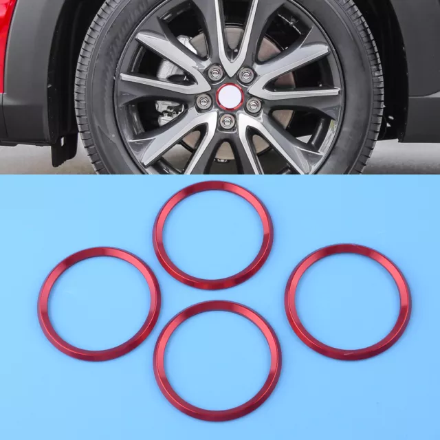 4pcs Rouge Aluminum Roue Centre Ring Hub Couverture Trim pour Mazda3 6 CX-5 CX-3