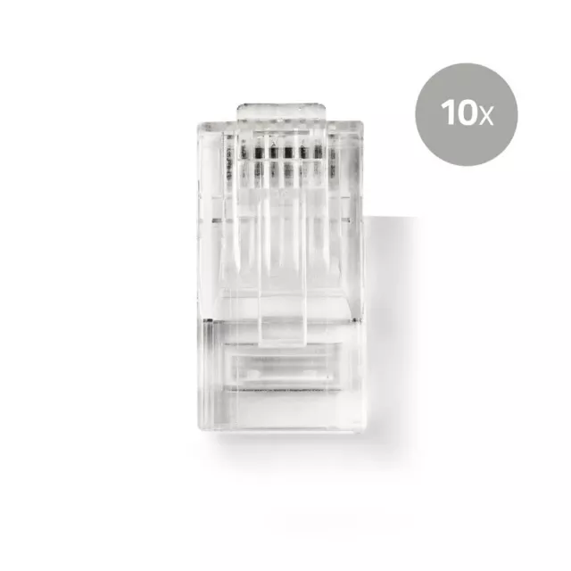 Connecteur RJ45 UTP CAT6  Plaqué or 10 pièces Transparent