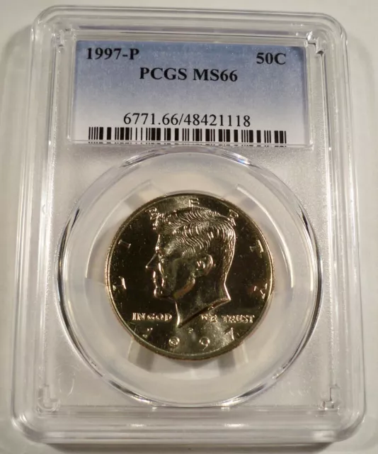 1997-P PCGS MS66 KENNEDY HALF DOLLAR BUSINESS STRIKE 50c MS 66