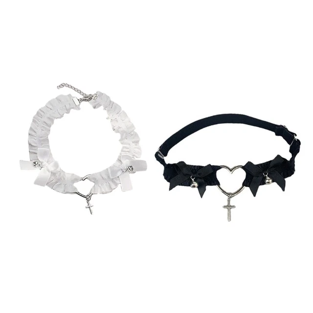 Gothic Cosplay Choker Hollow Cat Bells Choker Necklace RolePlay Toy for Womens
