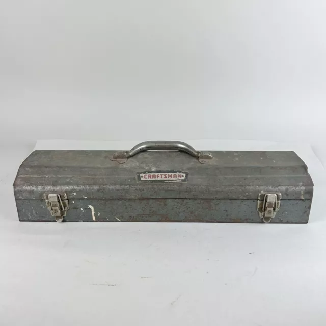 Vintage Craftsman Tool Box w/ Crown Logo, Shallow Hip Roof - 19.5” X 6”