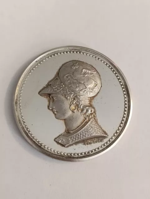 Médaille Argent Massif Exposition Scolaire Haute Marne 1879 - 46,9 g - 46 mm