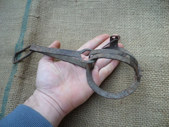 Mini Vintage Small Wrought Iron Mouse Mice Rat Trap Blacksmith Hand Forged