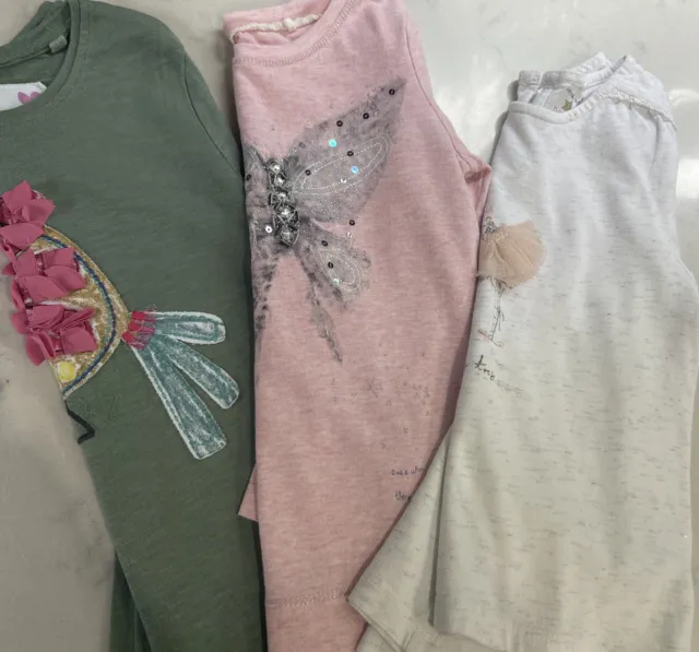 Very Pretty Next Long Sleeved T-Shirt Bundle For Girls Age 3-5 Years