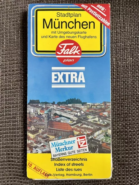 Stadtplan München aus den 1990ern Falk-Verlag 10. Auflage mit Straßenverzeichnis