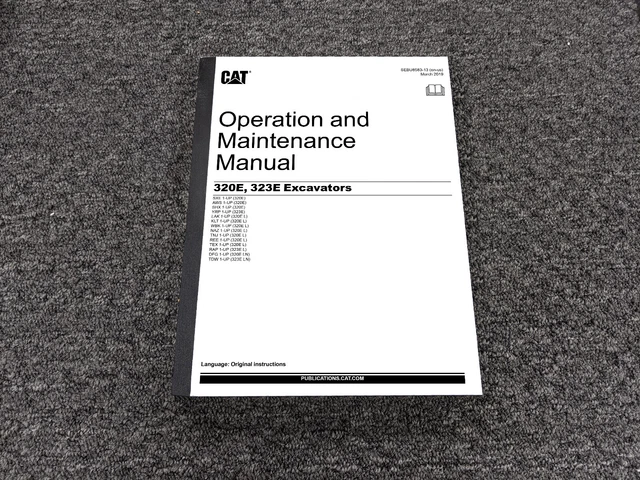Caterpillar 320E 323E 320EL 320ELN Excavators Operator Maintenance Manual AWS1-
