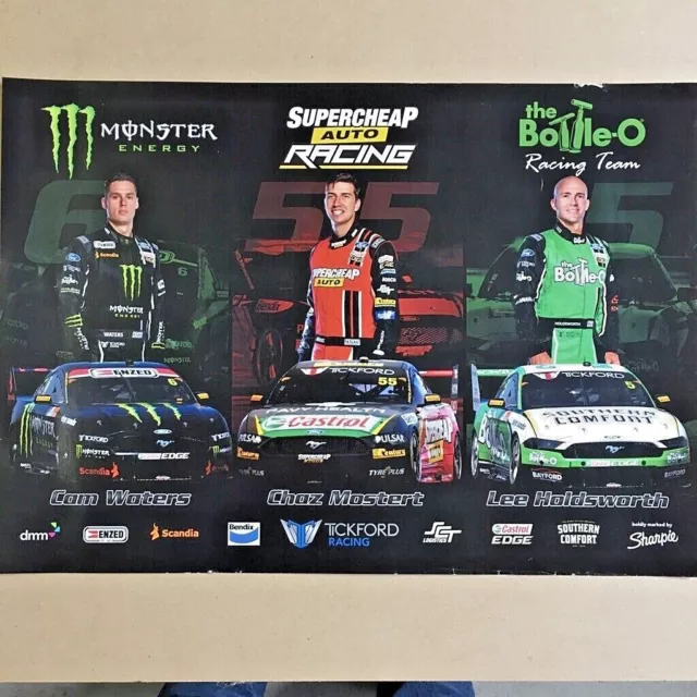 NEW V8 Supercar Poster Tickford Racing Waters Mostert Holdsworth Ford Mustang