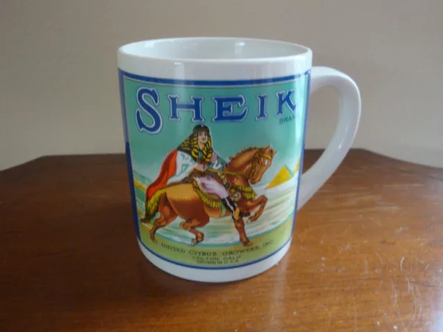 Vintage SHEIK Orange Crate Labels Mann Coffee Mug MCMLXXXVI 1986