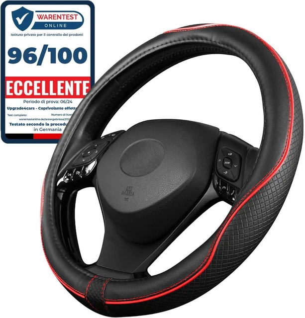 Coprivolante Auto In Pelle Finta Nero - Universale Per Diametro 37-39 Cm - Foto 8