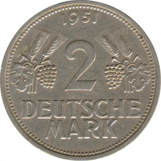 BRD 2 DM 1951 G Trauben und Ähren*