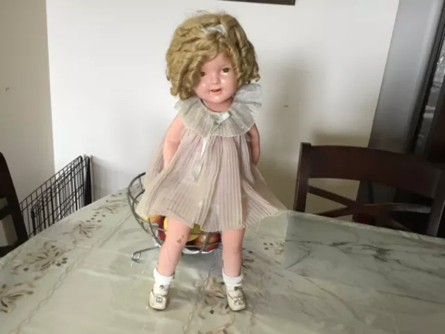 Shirley Temple Composition Doll 20” with Tagged Dress