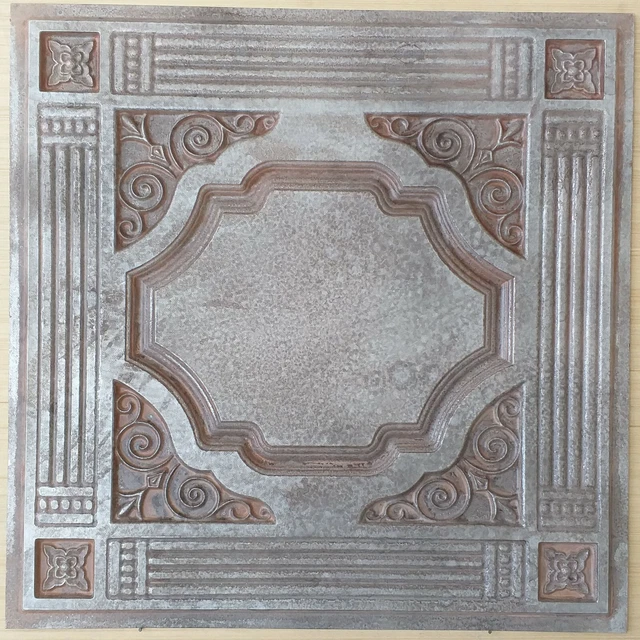 Drop in Ceiling tiles faux tin weathered iron decor wall panels PL65 10pcs/lot