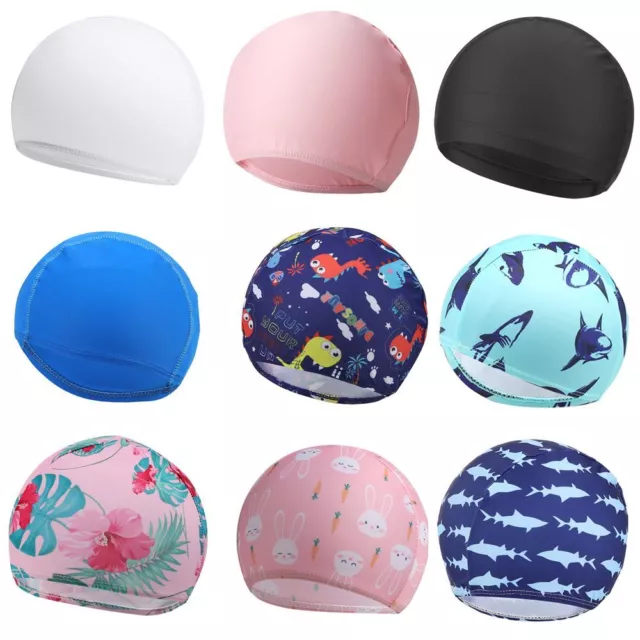 Kids Children High Elasticity Fabric Bathing Hat Swimming Caps Swim Pool Cap