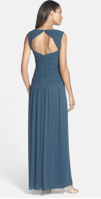 NWT Women's Laundry by Shelli Segal Sleeveless Blue Chiffon Gown Dress Sz 4 2