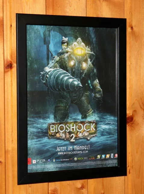BioShock 2 Video game Rare Small Poster / Ad Page Framed PS3 Xbox 360 Live
