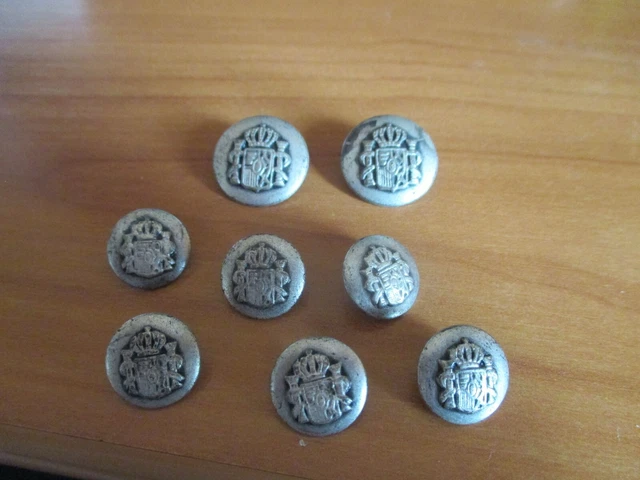 Lot De 10 Boutons Anciens En Métal Marine - Diamètre 20 Mm - Argenté - Occasion (neufs) - Fabriqué En France