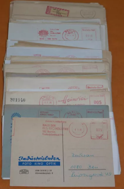 DDR Sammlung Lot 96 Belege Freistempler Gebühr bezahlt R-Briefe Dienstpost etc.