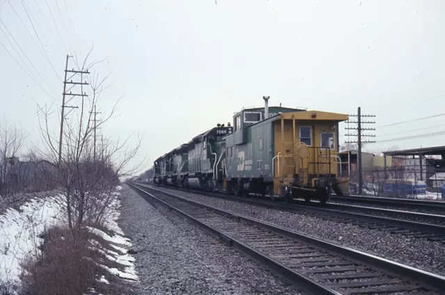 Railroad Slide - Burlington Northern #10112 Caboose 1980 Westmont Illinois Train