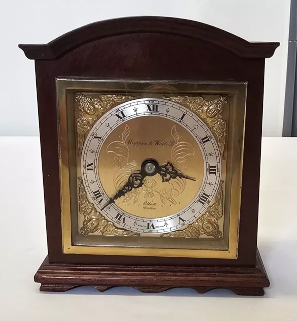 Mappin & Webb Ltd. Elliot London  Wood & Metal Mantle Clock - B12 (001)