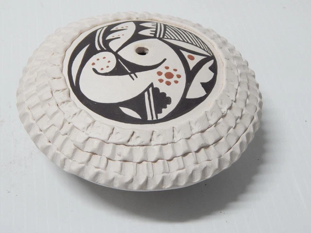 VINTAGE ACOMA INDIAN CORREGATED + POLYCHROME SEED POT by NORMA JEAN ORTIZ VINTAGE ACOMA INDIAN CORREGATED + POLYCHROME SEED POT by NORMA JEAN ORTIZ