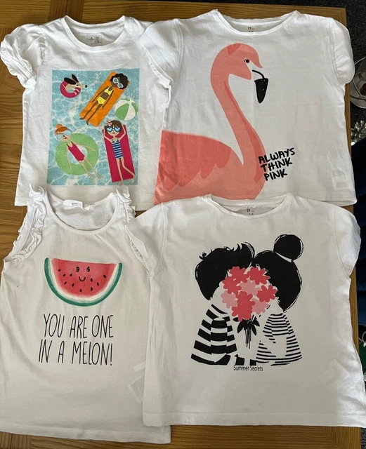 Pacchetto T-shirt 4x ragazze - età 5-6 - H&M, GAP & ZY ragazza