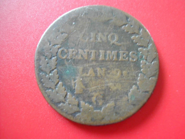 Am.  Consulat 5 Centimes Dupre An 9 G Geneve
