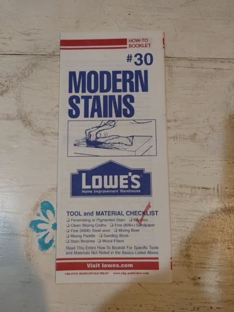 Vintage Lowe's How-To Booklet/Brochure Modern Stains #30
