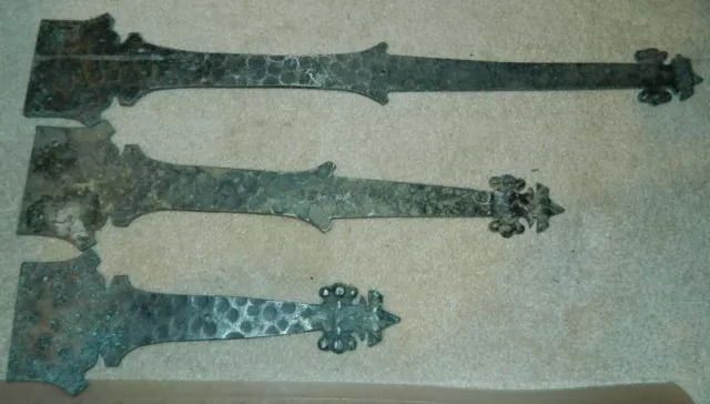 3 Vintage Vintage Barn Shed Door T Strap Hinges