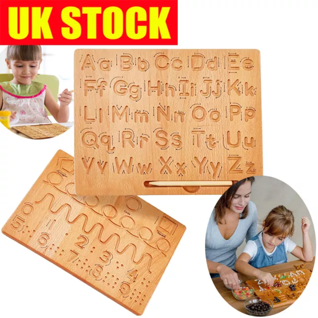 Educational Tracing Wooden Board for Kid | Handwriting, Learning Alphabets Shape