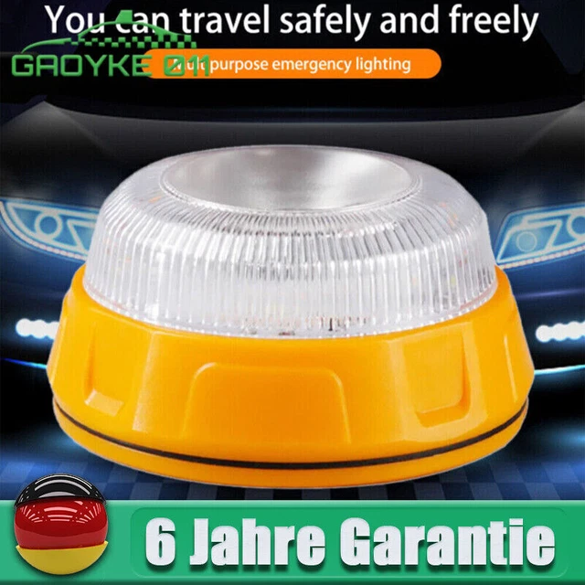 3x LED Warnleuchte Auto Mit Magnet - 9 Leuchtmodi, Wasserdicht RP44 Für Pannenhilfe