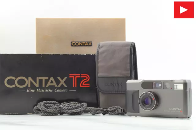【"READ" Near MINT+ in BOX】 Contax T2 Titan Black 35mm Point & Shoot from JAPAN