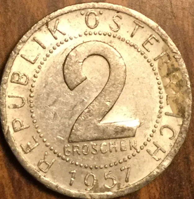 1957 Austria 2 Groschen Coin